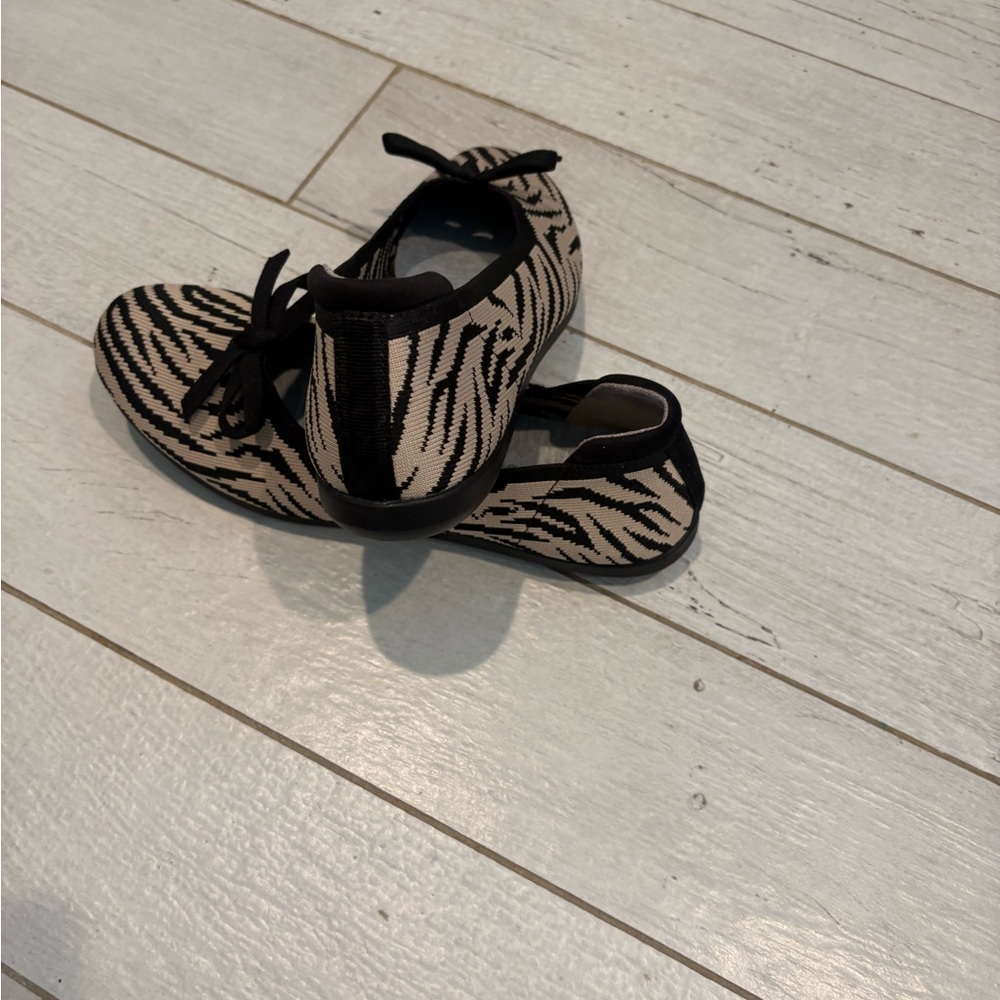 Zebra Print Ballet Flats with Bow